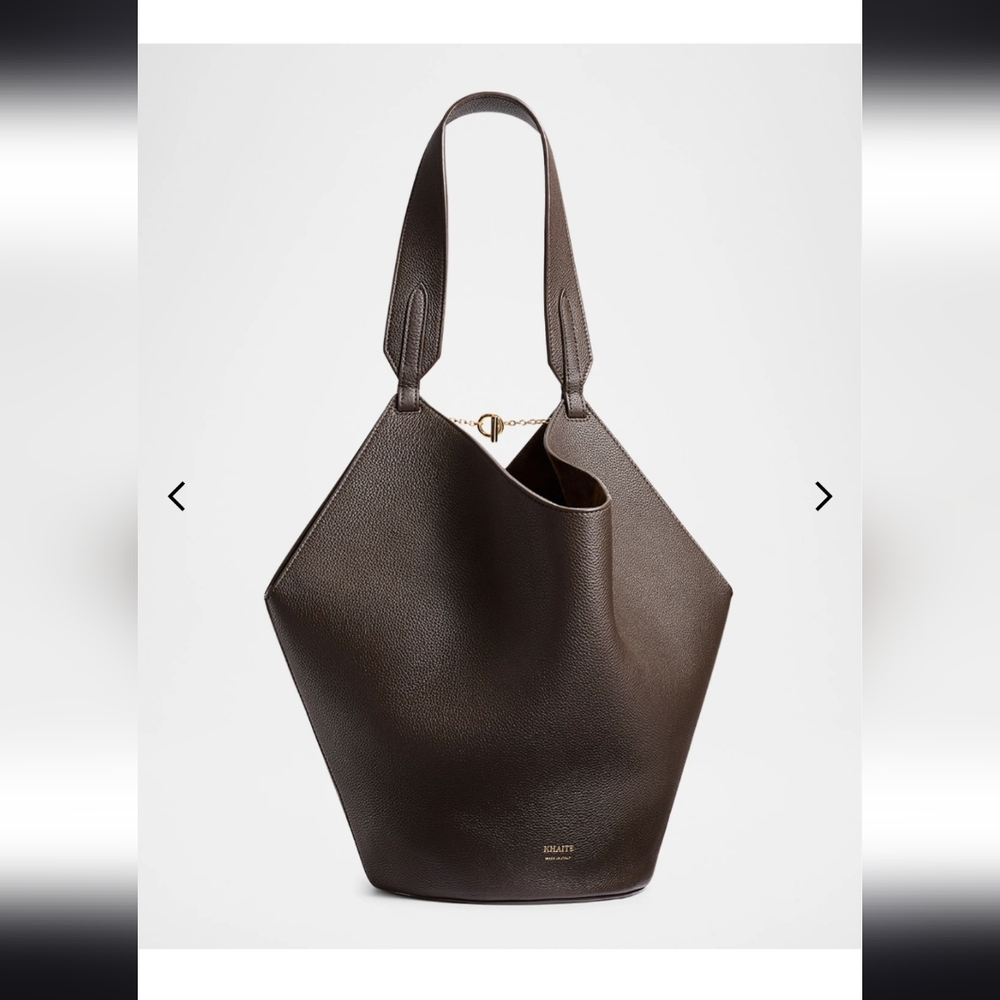 Khaite Small Lotus Bag Dark Brown Pebbled Leather Excellent Condition MSRP $2480